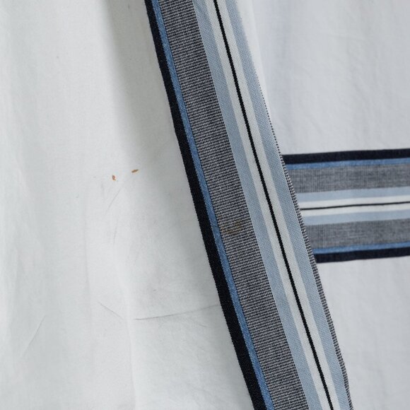 Derek Lam White Cotton Button Down w/ Blue Striped Panels - Picture 7 of 10